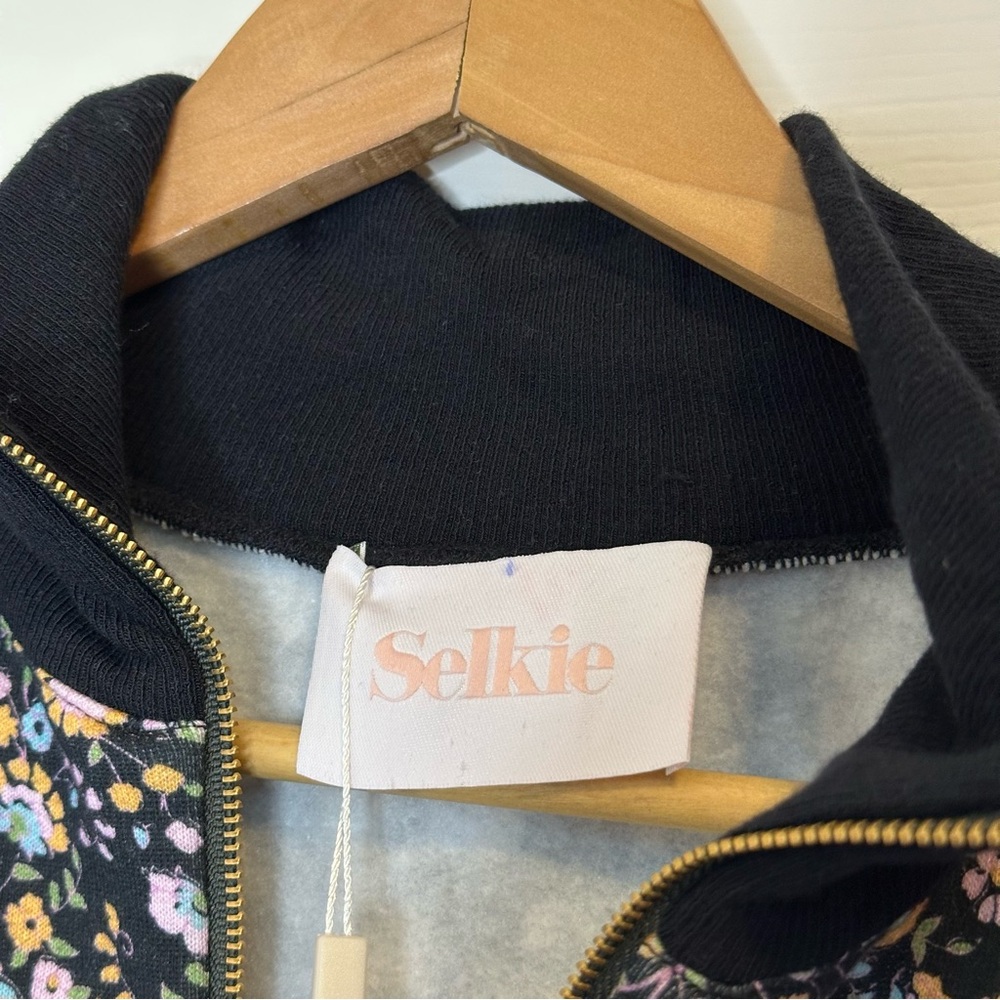 BNWT Selkie Sprit Black Floral The Pillow Turtleneck Quarter Zip Sz 1X Boho Cozy - Picture 5 of 8